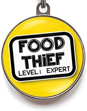  Large Pet Tags - Color Options - Food Thief - Personalized Pet Tag, Dog ID Tag (Small)