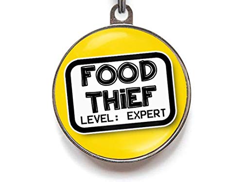  Large Pet Tags - Color Options - Food Thief - Personalized Pet Tag, Dog ID Tag (Small)