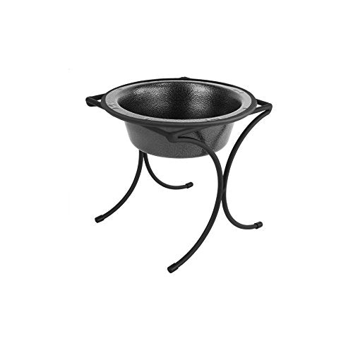  Platinum Pets Bistro Single Diner Feeder With Stainless Steel Dog Bowl, Small, Silver Vein