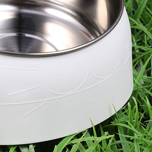  Pet Bowl 1Pc 304 Stainless Steel Pet Bowl Stainless Steel Pet Feeder Dog Cat Safe Water Drinking For Home Shop Pet Supplies (White)