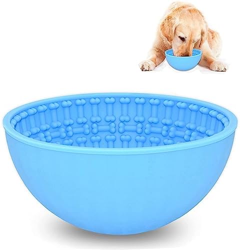  Wobble Lick Bowl For Dogs Large, Dog Lick Bowl For Calming Anxiety Boredom Relief Oral Health,Silicone Slow Feeder Dog Bowls To Slow Down Eating, Perfect For Soft Food, Treats, Yogurt Or Peanut Butter
