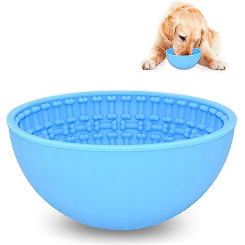  Wobble Lick Bowl For Dogs Large, Dog Lick Bowl For Calming Anxiety Boredom Relief Oral Health,Silicone Slow Feeder Dog Bowls To Slow Down Eating, Perfect For Soft Food, Treats, Yogurt Or Peanut Butter