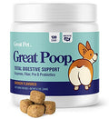  Great Poop Probiotics For Dogs - A Fiber For Dogs Supplement With Dog Probiotics And Digestive Enzymes For A Healthy Gut, Firm Stool & Diarrhea Relief - Chicken Flavored Pet Soft Chews With Prebiotics