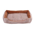  SENERY 50-90cm Large Dog Bed Winter Warm Cat House Soft Double Sided Puppy Cushion Striped Pattern Pet Kennel