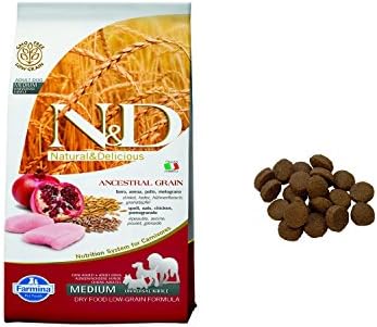  Farmina Natural And Delicious Ancestral Low-Grain Formula Dry Dog Food, 5.5-Pound, Chicken