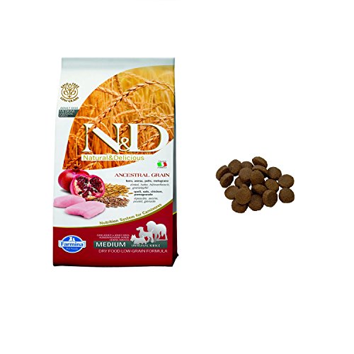  Farmina Natural And Delicious Ancestral Low-Grain Formula Dry Dog Food, 5.5-Pound, Chicken