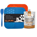  Lick Mat & Zoomie Butter Original Dog Peanut Butter Squeeze Pack (2 Pack + Spatula Included) Slow Feeder, Travel Friendly, Easy To Squeeze