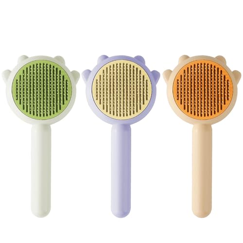  Dolaxe Pet Brush, Pet Hair Cleaner Brush, Multifunctional Pet Hair Comb, Magic Pet Comb, Long Or Short Hair Cats Dogs Pet Massage Brushes (2pcs-Yellow+Green)