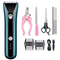  Pet Clippers Low Noise Rechargeable Cordless Electric Quiet Body Wash Grade 7 Waterproof Hair Clippers Set Pet Supplies For Cats Home (Blue, One Size)