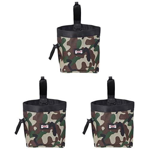 GENERIC 3pcs Kibbles Coin Carrier Container Key Pouches Dog Cm Green For Use Supplies Purse Bags Holder Walking Training X Food Snack Camouflage Outdoor Indoor Doggie Reward Small Treat