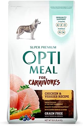  OPtimeal Grain-Free Dog Food - Proudly Ukrainian - Non-Grain Dog Food Dry Recipe, Dry Dog Food To Support Healthy Weight Maintenance - Toy Breeds (3.3 Lbs, Lamb & Veggies)