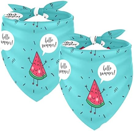  2 Pack Adjustable Dog Bandana,Soft Washable Triangle Bib Hello Summer Cute Food Ice Cream Pineapple Kerchief Scarfs For Small Medium Large Dogs And Cats