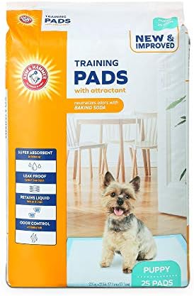  Arm & Hammer For Dogs Training Pads For Stay-at-Home Dogs | New & Improved Super Absorbent, Leak-Proof, Odor Control Quilted Dog Training Pads With Baking Soda | 75 Count Wee Wee Pads,White