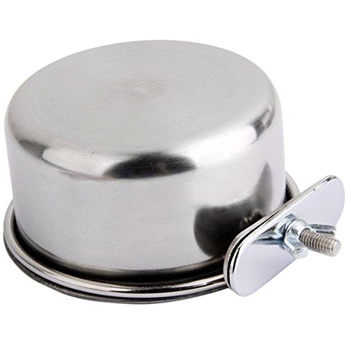  2 Packs, Pet Food Water Bowl With Clamp Holder Stainless Steel Coop Cup Hanging Feeder For Dog Bird Parrot Cat Rabbit, S&M