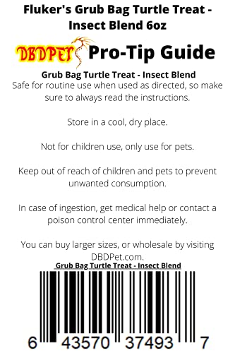  Fluker's Grub Bag Turtle Treat Insect Blend Dry Food 6oz - Includes Attached DBDPet Pro-Tip Guide