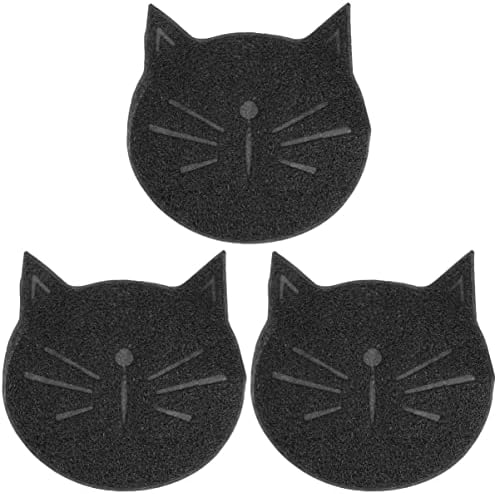  Plastic Bins Plastic Bins Portable Litter Box 2 PCS Cat Litter Mat- Cat Face Shaped Mat Cat Mat Pet Cat Face Shaped Pellet Cat Litter Kitten Litter Box Kitten Litter Box