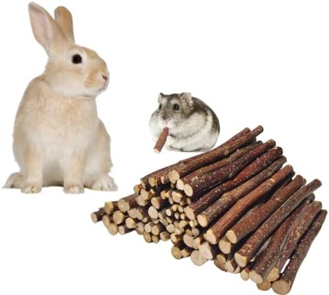  XLpeixin Apple Sticks Natural Chew Toys And Treats For Chinchilla Guinea Pig Hamster Gerbil Rabbit Chew Toys For Teeth,Chew Sticks For Rabbits (Thin 600g-21oz)…