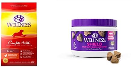  Wellness Complete Health Senior Dry Dog Food With Grains, Natural Ingredients, Made In USA With Real Meat, All Breeds (Chicken & Barley, 30-Pound Bag)