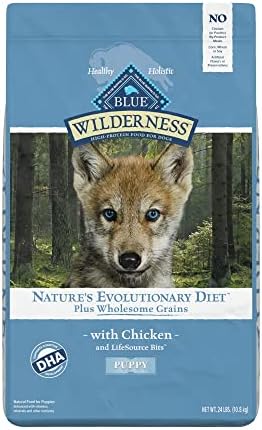  Blue Buffalo Wilderness High Protein Natural Puppy Dry Dog Food Plus Wholesome Grains, Chicken 13 Lb Bag