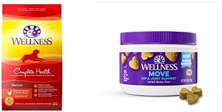  Wellness Complete Health Senior Dry Dog Food With Grains, Chicken & Barley, 5-Pound Bag