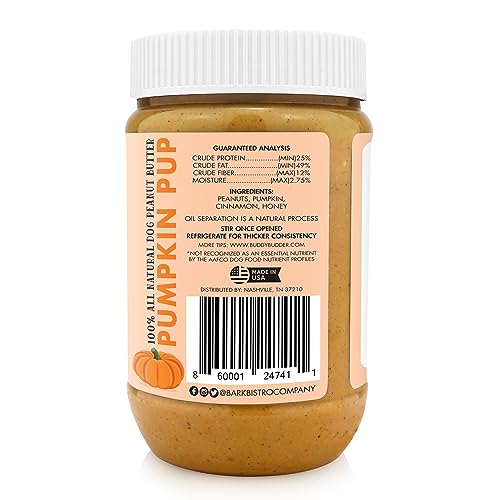  Pumpkin Pup + Ruff Ruff Raw + Barkin Banana Buddy BUDDER, 100% Natural Dog Peanut Butter, Healthy Dog Treats - Made In USA (Set Of 3)