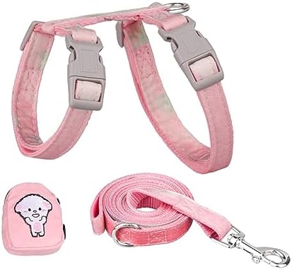  Newtensina Dog Harness Cat Harness With Little Bag For Small Dogs Cats - Pink Blue - M