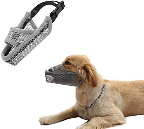  CILKUS Nylon Dog Muzzle Air Mesh Breathable For Small Medium Large Dogs, And Stick Out Tongue Drinkable Pet Muzzle For Anti-Biting Anti-Licking (Large, Black)