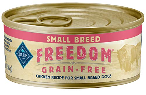  Blue Buffalo Freedom Grain Free Natural Adult Small Breed Wet Dog Food, Chicken 5.5oz Cans (Pack Of 24)
