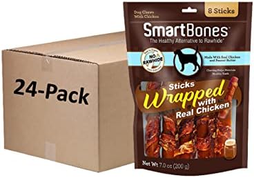  SmartBones Chicken-Wrapped Sticks, Treat Your Dog To A Rawhide-Free Chew Made With Real Chicken And Vegetables