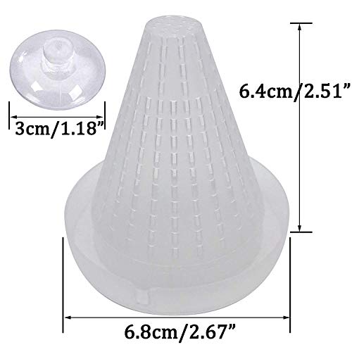  NGe 5Pcs Round Square Cone Fish Feeder Set, Floating Food Feeding Ring, Live Red Worm Feeder Funnel Plate, With Suction Cups (Black)