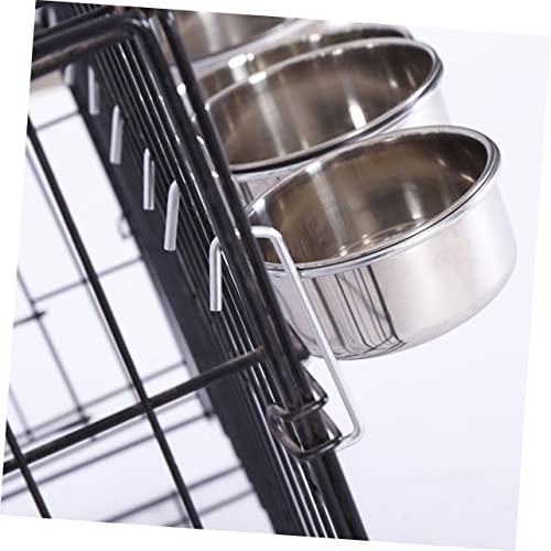  2 Sets Stainless Steel Hanging Bowl Bunny Water Bowl Birdcage Bird Feeder Stainless Steel Pet Tableware Bird Water Feeder Bird Cage Water Bowl Hanging Pet Bowl Small Bird Feeder