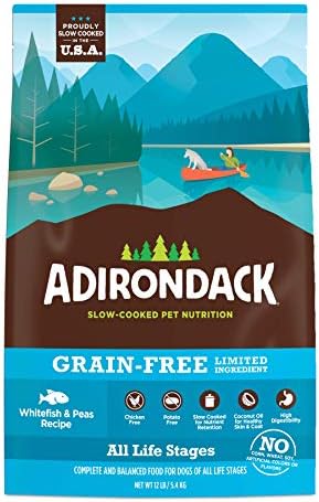  Adirondack Dog Food Made In USA [Limited Ingredient Grain Free Dog Food], Weight Management Dry Dog Food, Pork And Lentils Recipe, 4 Lb. Bag