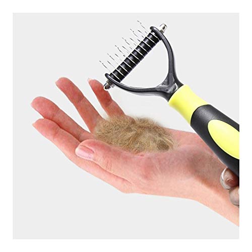  YangYan Pet Clean Hair Removal Remove Floating Hair Open Knot Comb Grooming Shedding Rake Dog Cat Pet Brush Grooming Tool (Color : Y, Size : S)