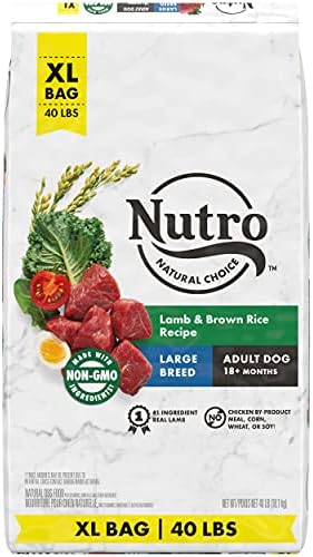  NUTRO NATURAL CHOICE Large Breed Adult Dry Dog Food, Lamb & Brown Rice Recipe Dog Kibble, 40 Lb. Bag
