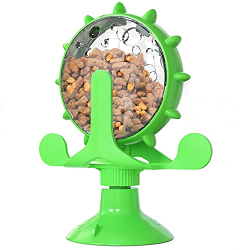  PEPDRO Rotatable Pet Bowl Raised Cat Food Toy Pet IQ Toys For Small Pet Slow Feeder Toy Windmill Interactive Toys Multifunctional Windmill Feeder Cat Toy With Suction Cup Cat Windmill Slow Feeder Toys