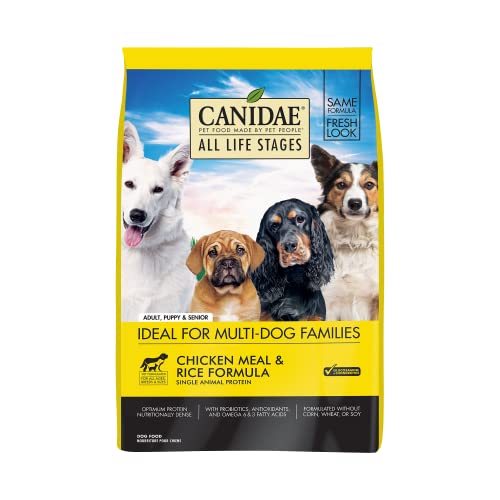  Canidae All Life Stages Premium Dry Dog Food For All Breeds, All Ages, Chicken Meal & Rice Recipe, 40 Lbs