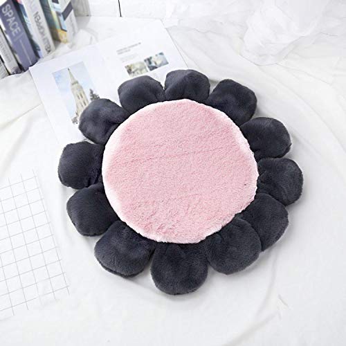  Big Incisors Best Dog Absorbant Mats, Warm Padded Flower Dog Bed Waterproof Washable Pet House Kennel Round Floor Carpet Crawling Mat-Pink-S Diameter 60cm