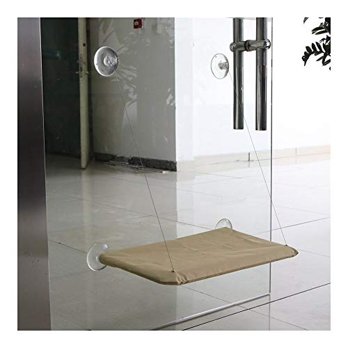  YangYan Cute Pet Hanging Beds Bearing 20kg Cat Sunny Seat Window Mount Pet Cat Hammock Comfortable Cat Pet Bed Long Plush Soft Pet Bed