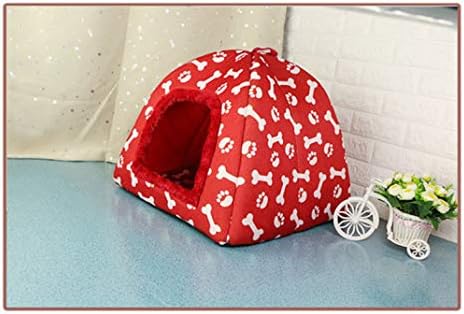  SENERY Warm Mongolian Yurts Shape Dog Bed Cave Foldable Cat Castle Bone Puppy House Tent Kennel Nest Small Dog Cushion