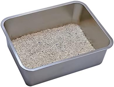  KUNWU Stainless Steel Pan 28"x20"x4" For Food, Cat, Dog & Rabbit Pet Litter Box, Corrosion Resistant Easy Clean No Residue Build Up Never Absorbs Odor Stains Rusts Durable Pan (XXL (28"x20"), 4" Deep)