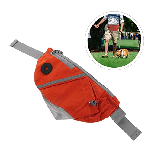  Ipetboom Pouches Treating Pouch Container Poop Portable Pet Dog Going Dispenser Nylon Convenient Waist Belt Adjustable Bag Waistband Strap Food Reward Snacks Orange Shoulder For Walking