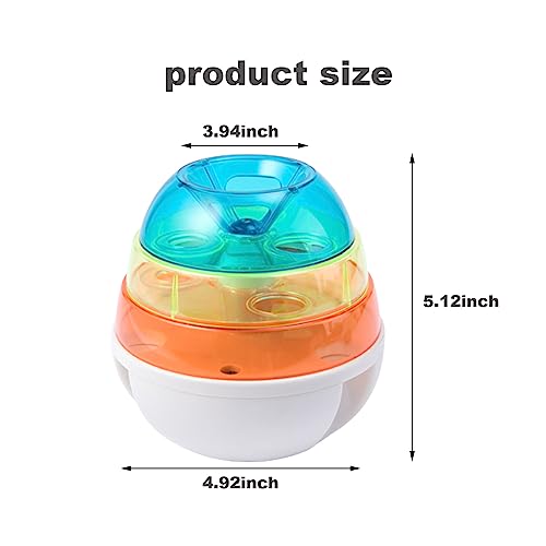  Pet Food Ball Toy Treat Tower Dog Cat Slow Feeder Dog Bowl Treat Dispenser Dog Toy Interactive Toys Pet Supplies For Dogs Cats (Colorful)