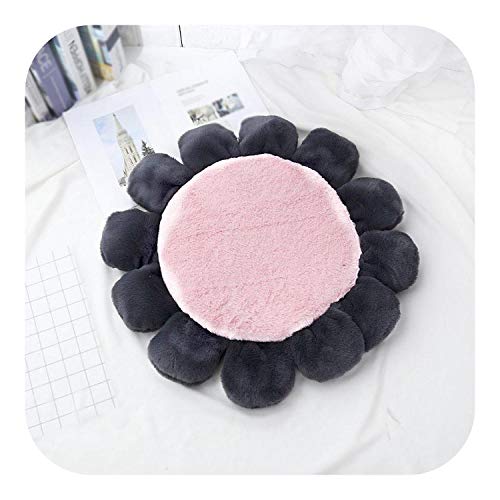  Big Incisors Best Dog Absorbant Mats, Warm Padded Flower Dog Bed Waterproof Washable Pet House Kennel Round Floor Carpet Crawling Mat-Pink-S Diameter 60cm