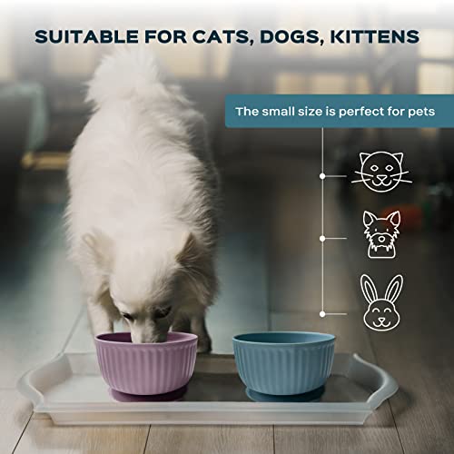  Silicone Non-Slip Small Pet Watering Bowl, Cat Food Bowl, Dog Feeding Bowl, Kitten Feeding Bowl (SoftPink)