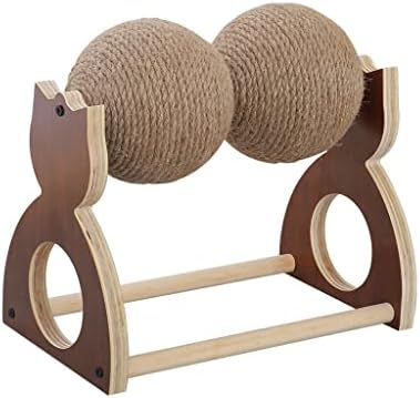  JYDQM Cats Toy Grind The Claws Solid Wood Sisal Ball Cats Toys Scratching Kitten Frame Scratching Post (Color : A, Size : One Size)
