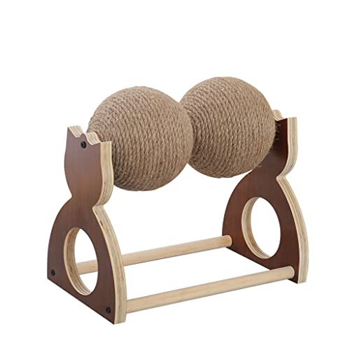  JYDQM Cats Toy Grind The Claws Solid Wood Sisal Ball Cats Toys Scratching Kitten Frame Scratching Post (Color : A, Size : One Size)