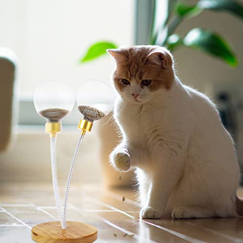  Cat Feeder Toy - 360-Degree Indoor Cats Slow Feeder Interactive Toy With Stable Base,Indoor Cats Food Snack Dispenser Toy For Living Rooms Yuab