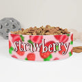GENERIC Blur Strawberry Pattern Personalized Pet Bowl Cat Bowls, Cute Dog Bowl With Name, Custom Ceramic Dog Cat Pet Bowls Available In Two Sizes