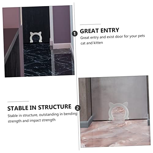  POPETPOP 3pcs Pet Cat Door Pet Interior Door Cat Door For Door Internal Cat Door Abs White Cat Portal Cat Pass Door Cat Pass Portal Indoor Glass Door Plastic Cat Door Cat Interior Door