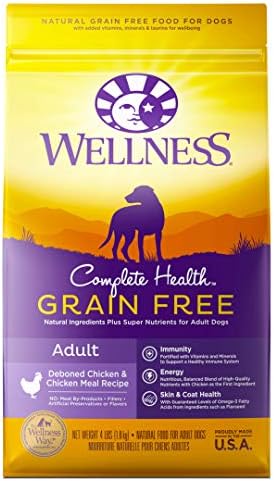  Wellness Complete Health Grain-Free Dry Dog Food, Natural Ingredients, Made In USA With Real Meat, For All Lifestages (Chicken, 24-Pound Bag)
